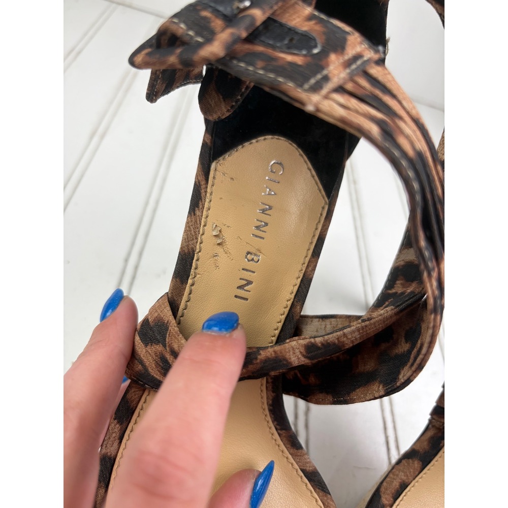 Gianni Bini Leopard Print Platform High Heels Stilettos Women's Size 8M - Picture 5 of 10